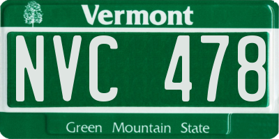 VT license plate NVC478