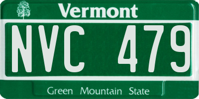 VT license plate NVC479