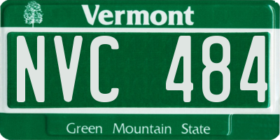 VT license plate NVC484