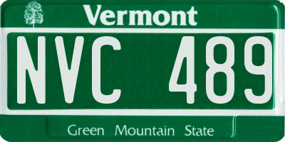 VT license plate NVC489