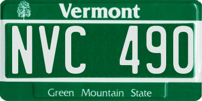 VT license plate NVC490