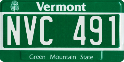 VT license plate NVC491