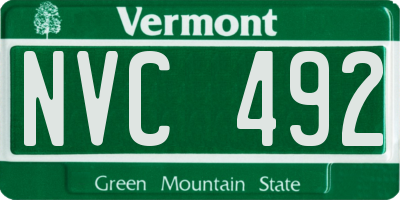 VT license plate NVC492