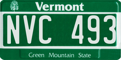 VT license plate NVC493