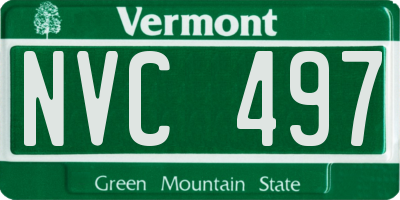 VT license plate NVC497