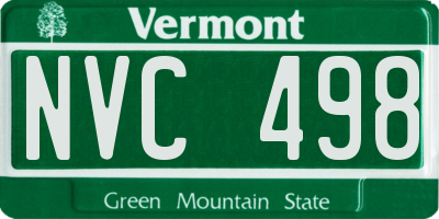 VT license plate NVC498