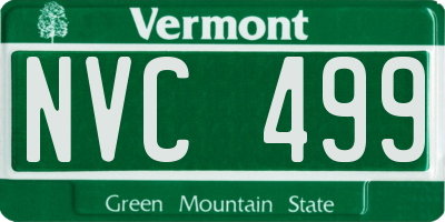 VT license plate NVC499