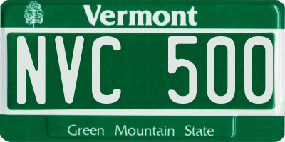 VT license plate NVC500