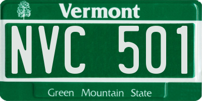 VT license plate NVC501