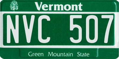 VT license plate NVC507