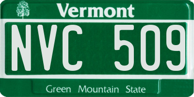 VT license plate NVC509