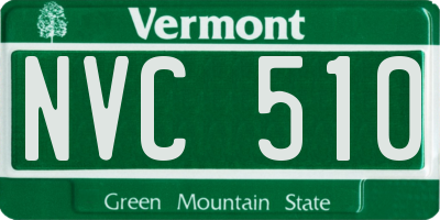 VT license plate NVC510