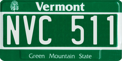 VT license plate NVC511