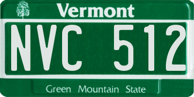 VT license plate NVC512