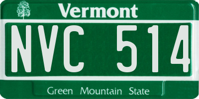 VT license plate NVC514