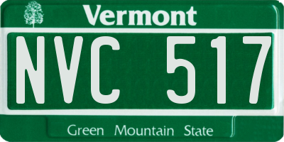 VT license plate NVC517