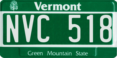 VT license plate NVC518