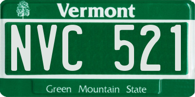 VT license plate NVC521