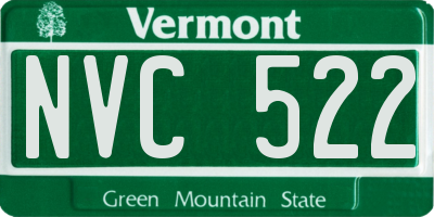 VT license plate NVC522