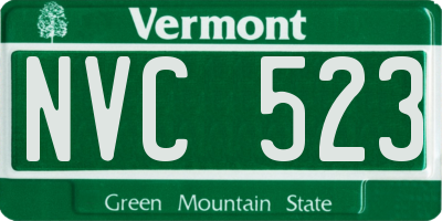 VT license plate NVC523