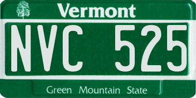 VT license plate NVC525