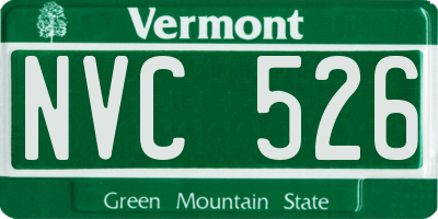 VT license plate NVC526