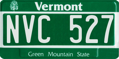 VT license plate NVC527