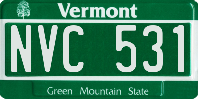 VT license plate NVC531