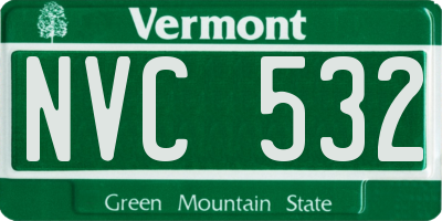 VT license plate NVC532