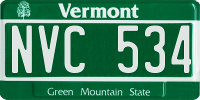 VT license plate NVC534