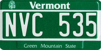 VT license plate NVC535