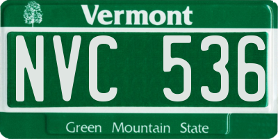 VT license plate NVC536