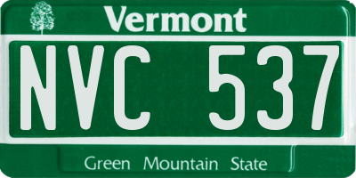VT license plate NVC537