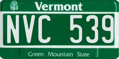 VT license plate NVC539