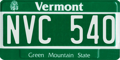 VT license plate NVC540