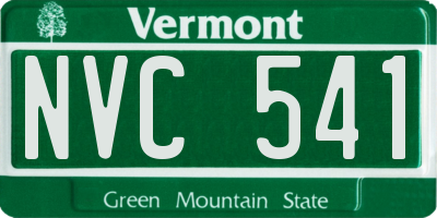 VT license plate NVC541