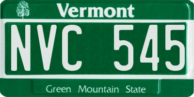 VT license plate NVC545