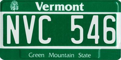 VT license plate NVC546