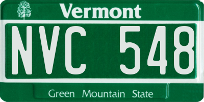 VT license plate NVC548