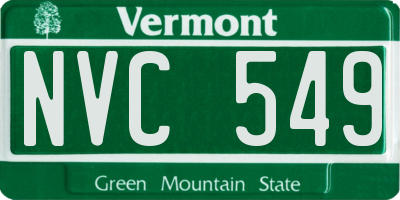 VT license plate NVC549