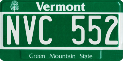 VT license plate NVC552