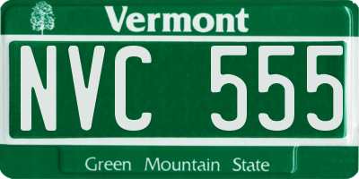 VT license plate NVC555