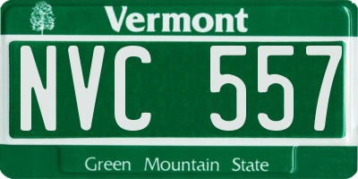 VT license plate NVC557