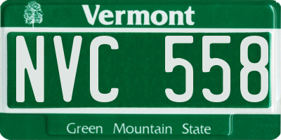 VT license plate NVC558