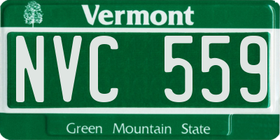 VT license plate NVC559