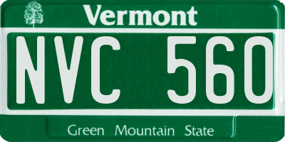 VT license plate NVC560