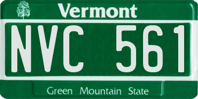 VT license plate NVC561