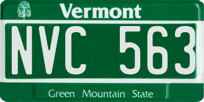 VT license plate NVC563
