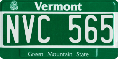 VT license plate NVC565