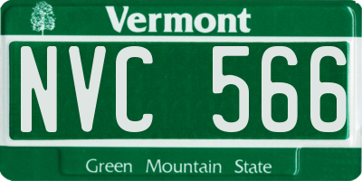 VT license plate NVC566